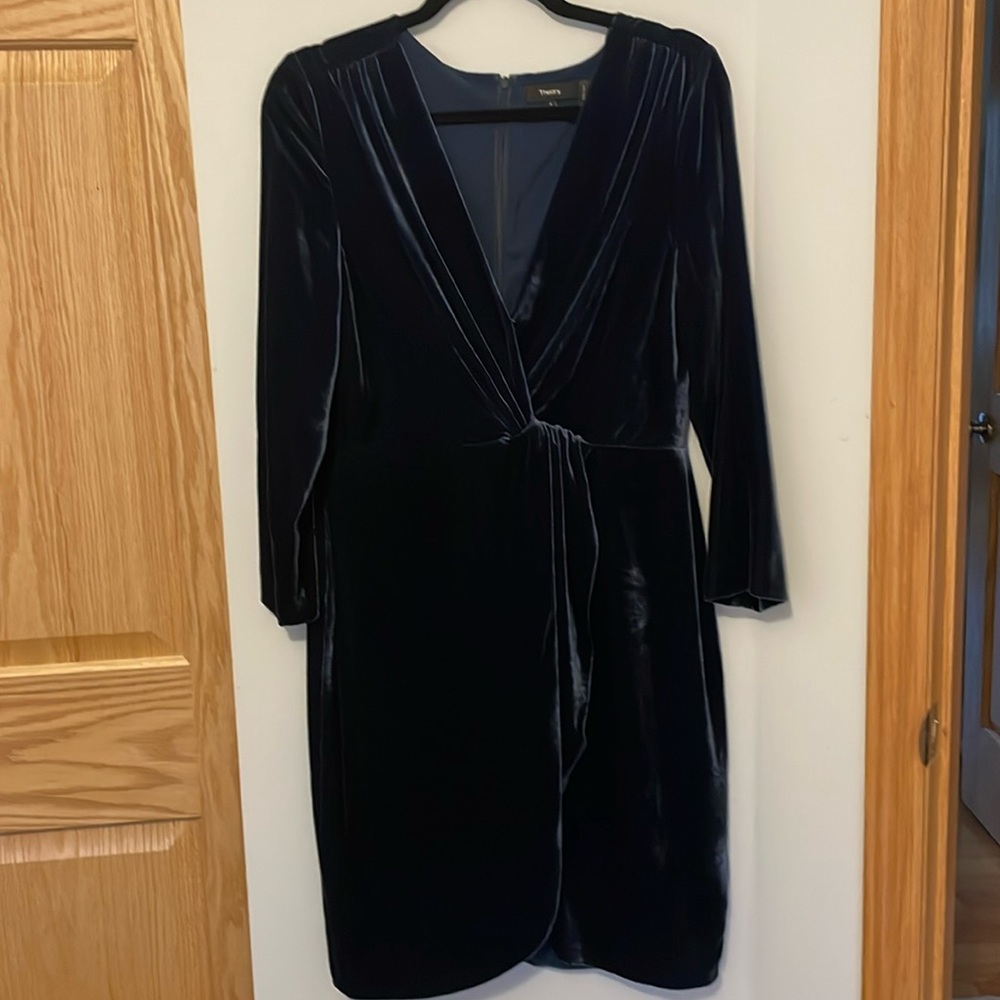Theory velvet blue dress